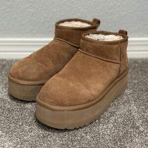 UGG Brown Suede Platform Boots